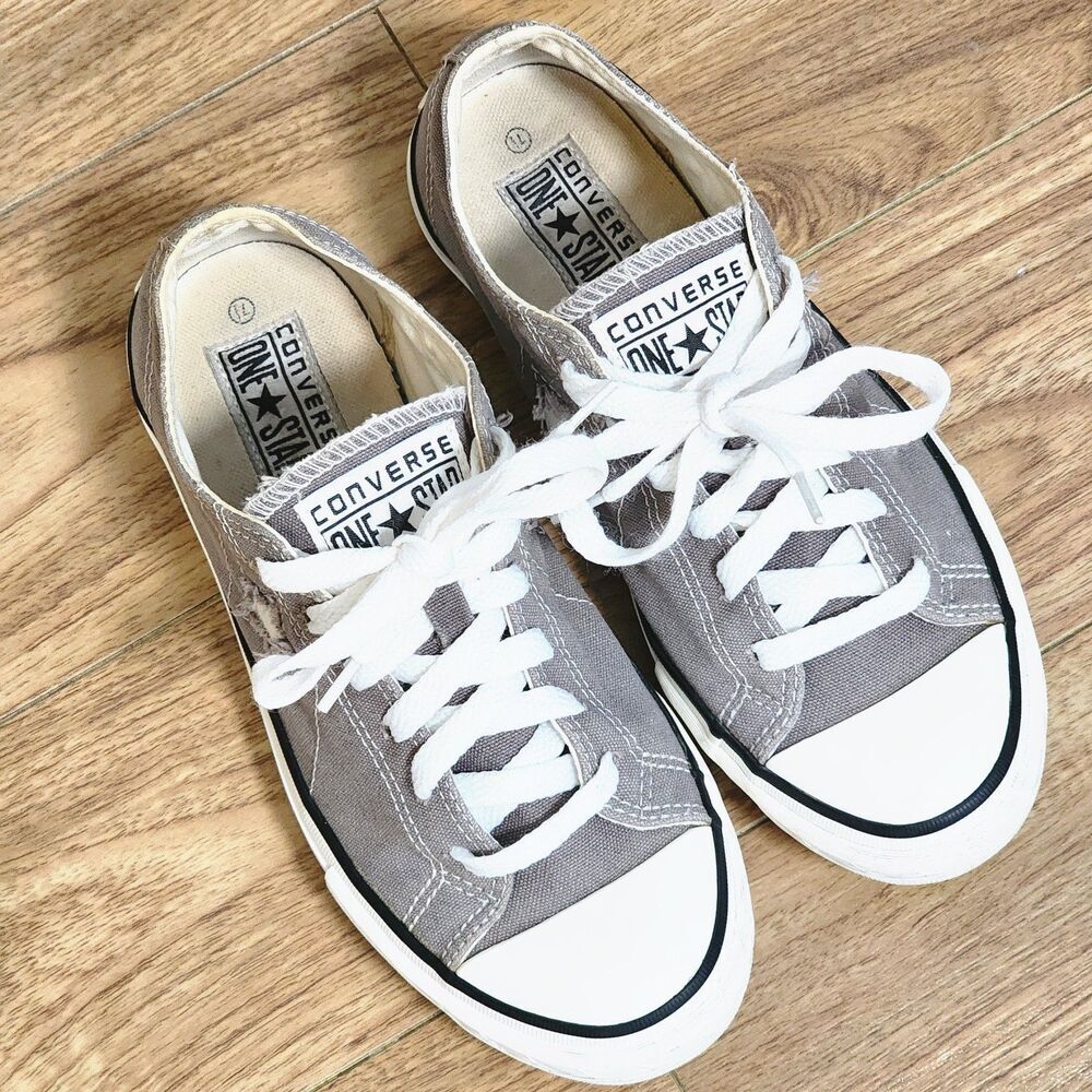 Converse One Star Sneakers 7.5 Gray & White Clean Girl Minimalist